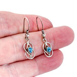 Vintage Sterling Silver 925 Turquoise Dangle Earrings